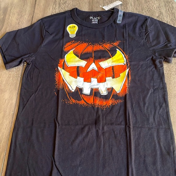 Youth Jack-O-Lantern Short Sleeve Glow in the Dark Tee - Black - Picture 1 of 7